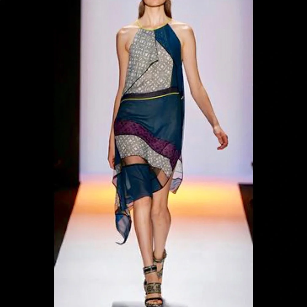 BCBG RUNWAY NIMUE COLOR BLOCKED DRESS - Picture 2 of 7
